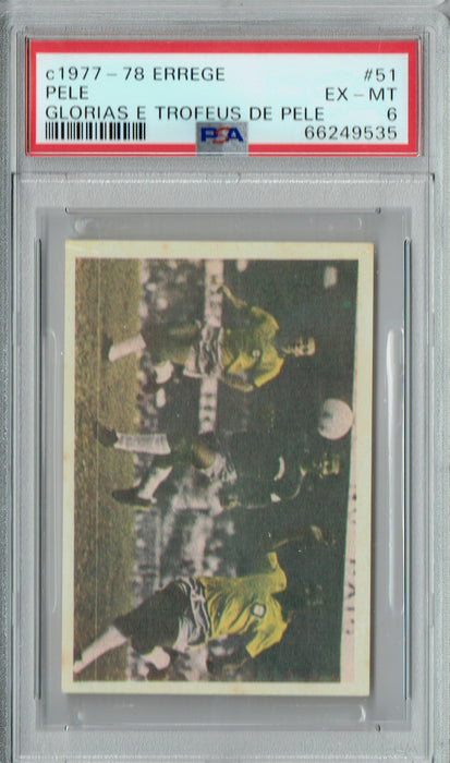PSA 6 Pele 1977 Errege #51 Glorias E Trofeus De Pele Rare Trading Card