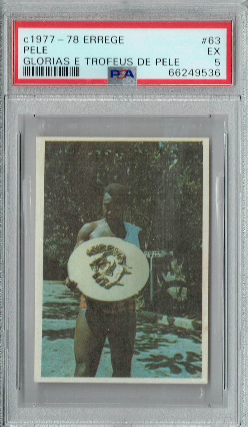 PSA 5 Pele 1977 Errege #63 Glorias E Trofeus De Pele Rare Trading Card