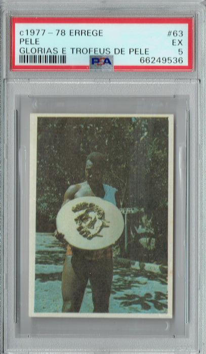 PSA 5 Pele 1977 Errege #63 Glorias E Trofeus De Pele Rare Trading Card