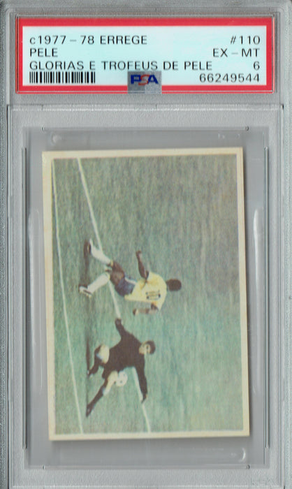 PSA 6 Pele 1977 Errege #110 Glorias E Trofeus De Pele Rare Trading Card