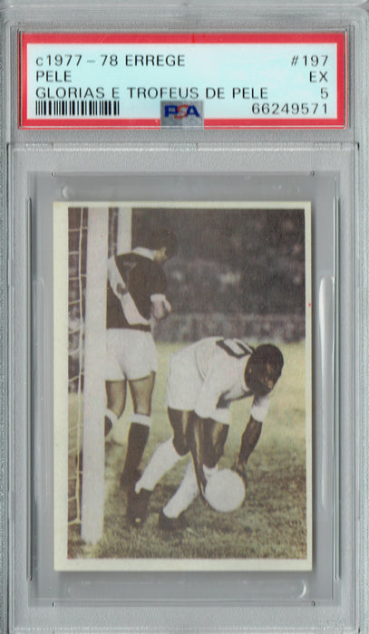 PSA 5 Pele 1977 Errege #197 Glorias E Trofeus De Pele Rare Trading Card