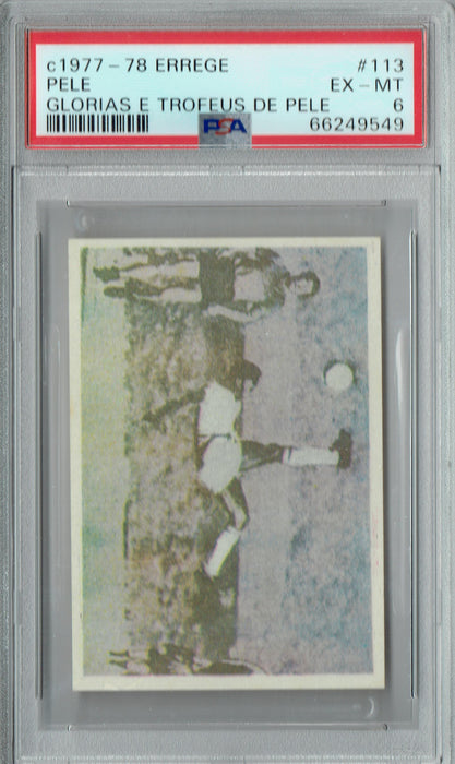 PSA 6 Pele 1977 Errege #113 Glorias E Trofeus De Pele Rare Trading Card