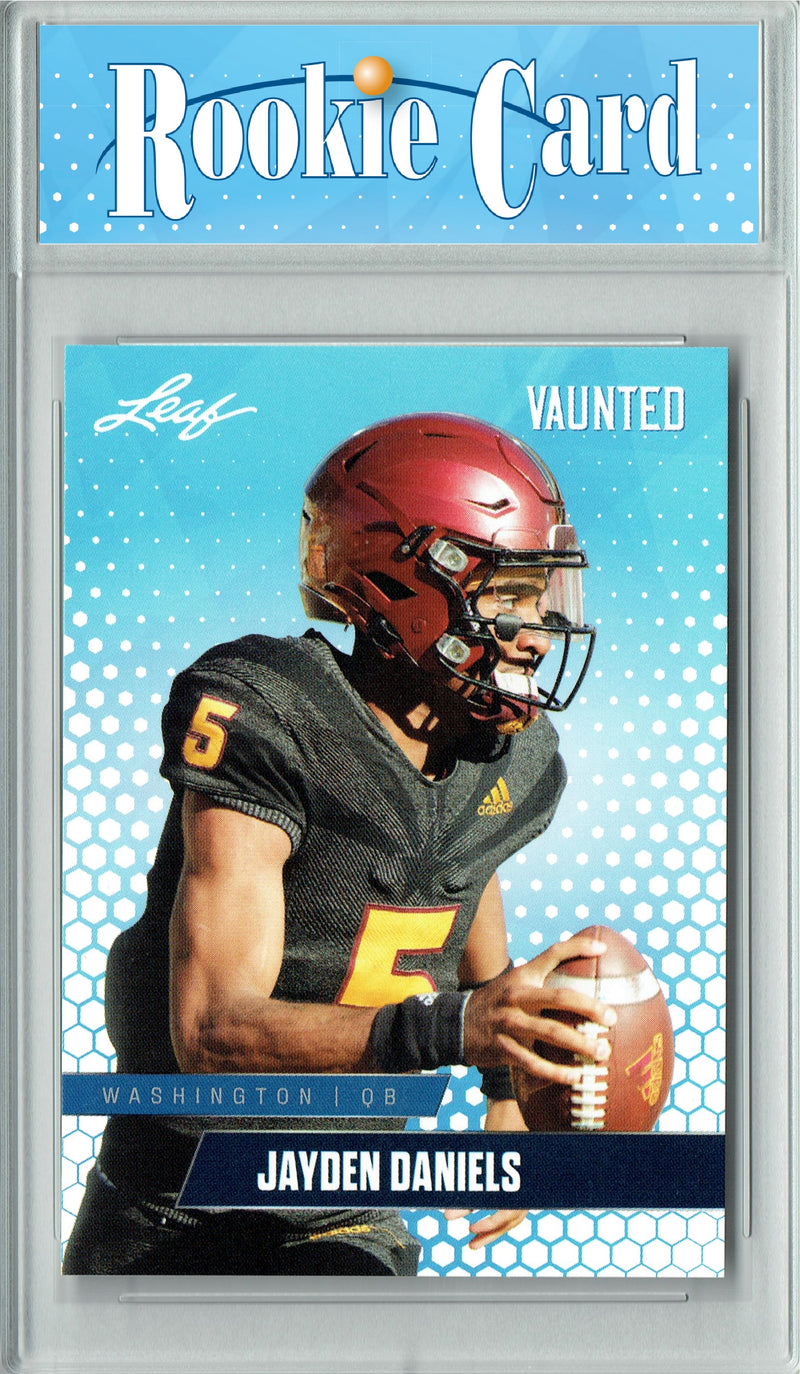 Jayden Daniels Rookie Card Washington Football Trading Card 2024 Leaf Vaunted #V-07 Debut Collection  Certified Mint+