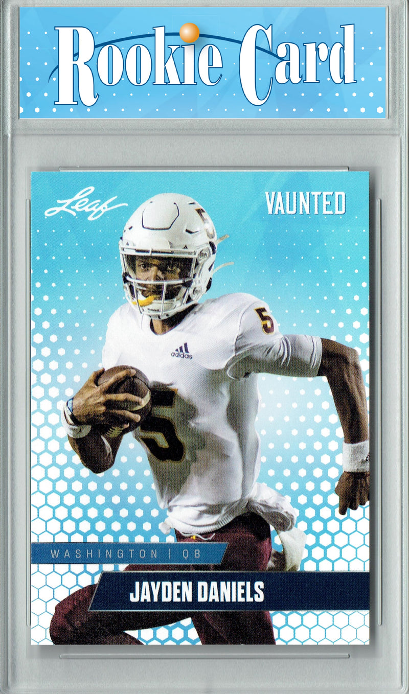 Jayden Daniels Rookie Card Washington Football Trading Card 2024 Leaf Vaunted #V-08 Debut Collection  Certified Mint+