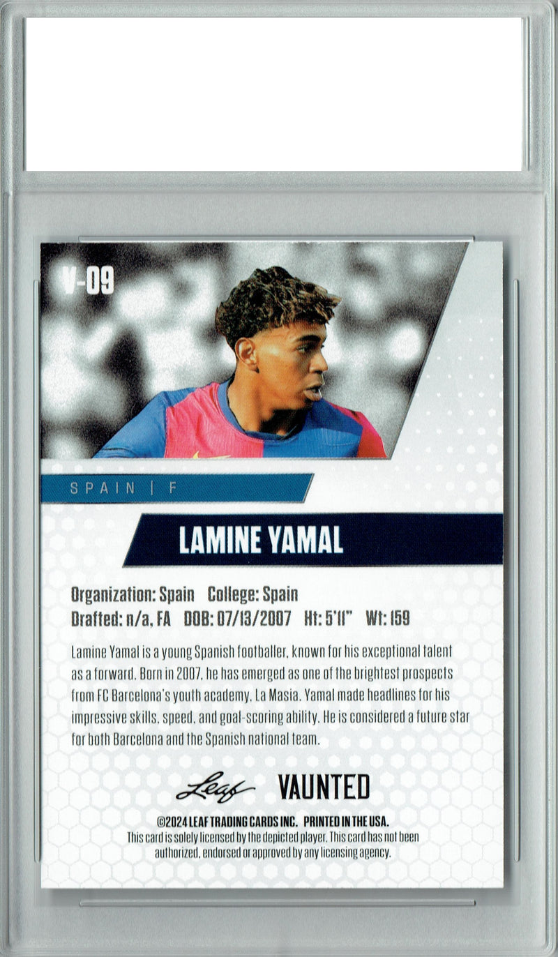 Certified Mint+ Lamine Yamal 2024 Leaf Vaunted #V-09 Debut Collection Rookie Card Spain