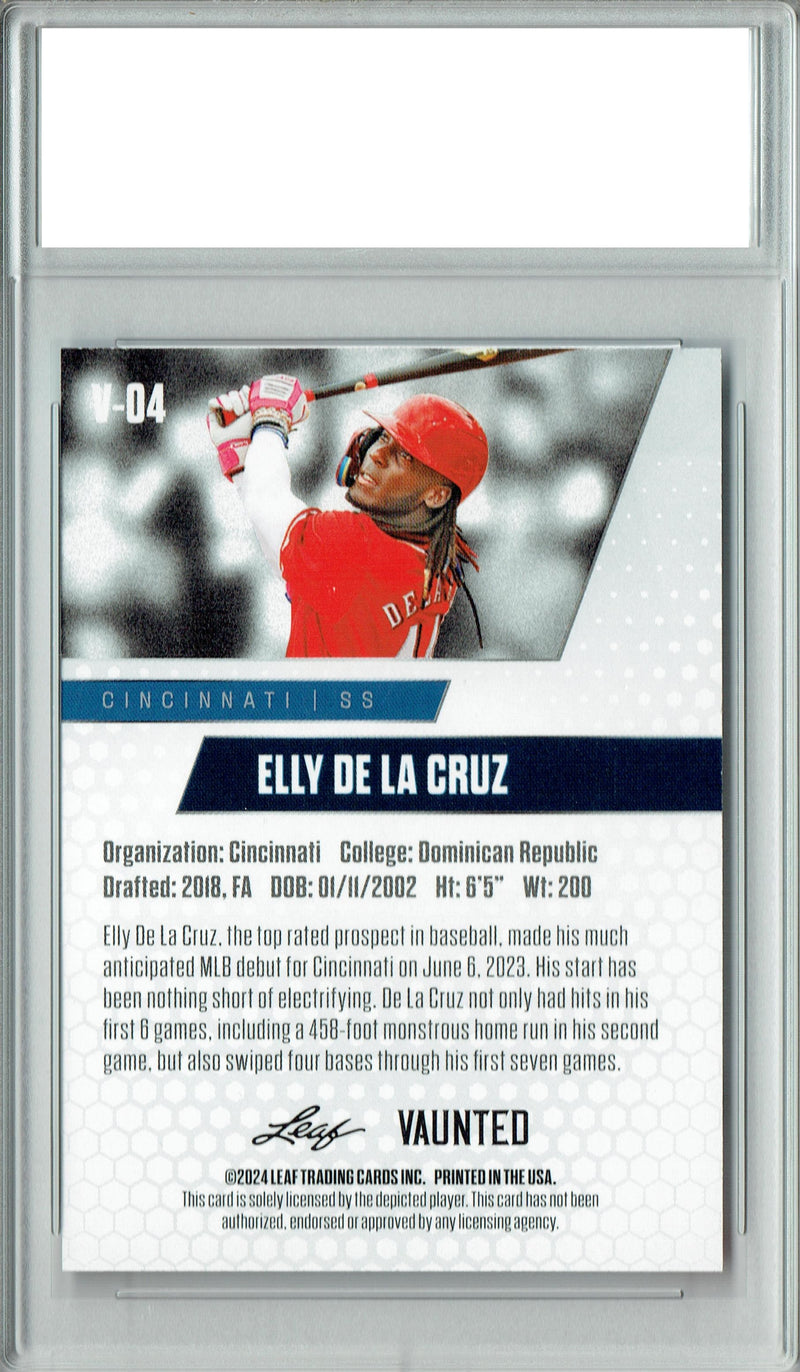Elly De La Cruz 2024 Leaf Vaunted #V-04 Debut Collection Rookie Card PGI 10