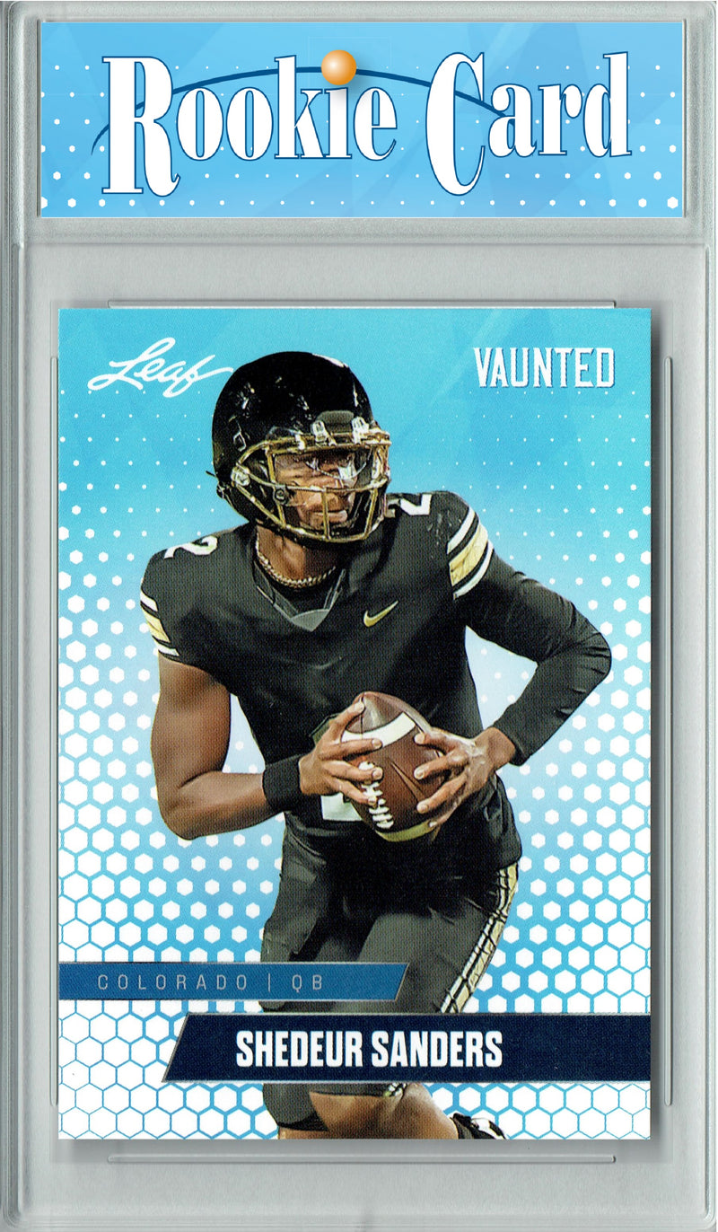 Shedeur Sanders Rookie Card Colorado Football Trading Card 2024 Leaf Vaunted #V-17 Debut Collection  Certified Mint+