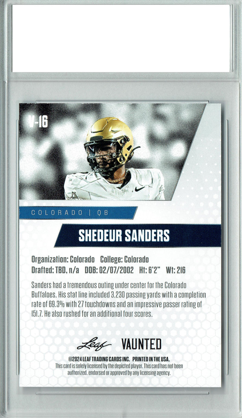 Certified Mint+ Shedeur Sanders 2024 Leaf Vaunted #V-16 Debut Collection Rookie Card Colorado