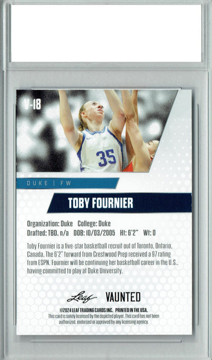Toby Fournier 2024 Leaf Vaunted #V-18 Debut Collection Rookie Card PGI 10