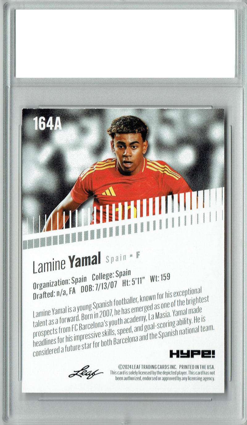 Certified Mint+ Lamine Yamal 2024 Leaf HYPE! #164A Only 5000 Made Rookie Card Espana