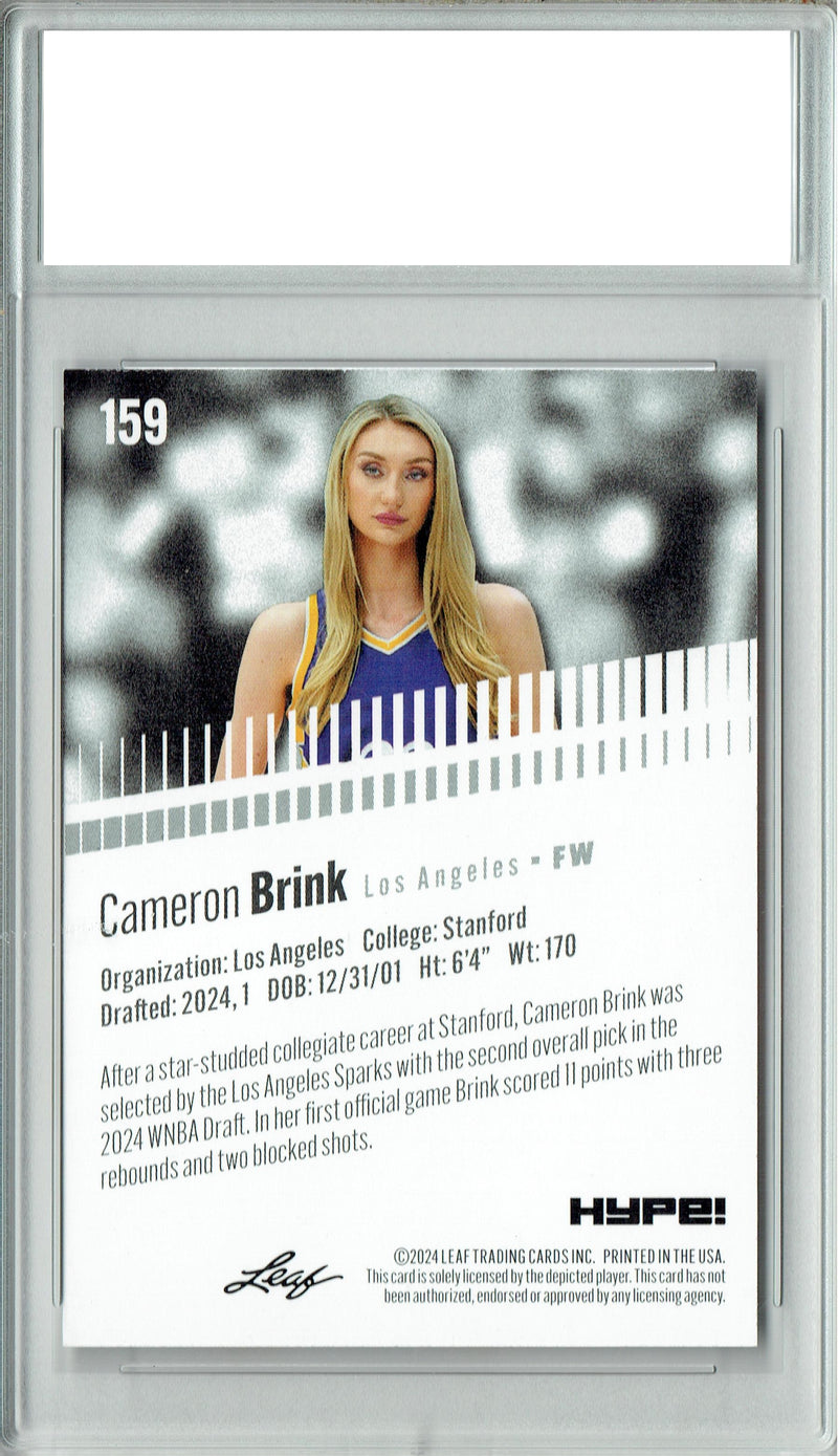 Cameron Brink 2024 Leaf HYPE! #159 Only 5000 Made Rookie Card PGI 10
