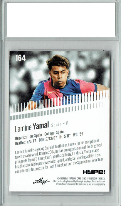 Lamine Yamal 2024 Leaf HYPE! #164 Only 5000 Made Rookie Card PGI 10
