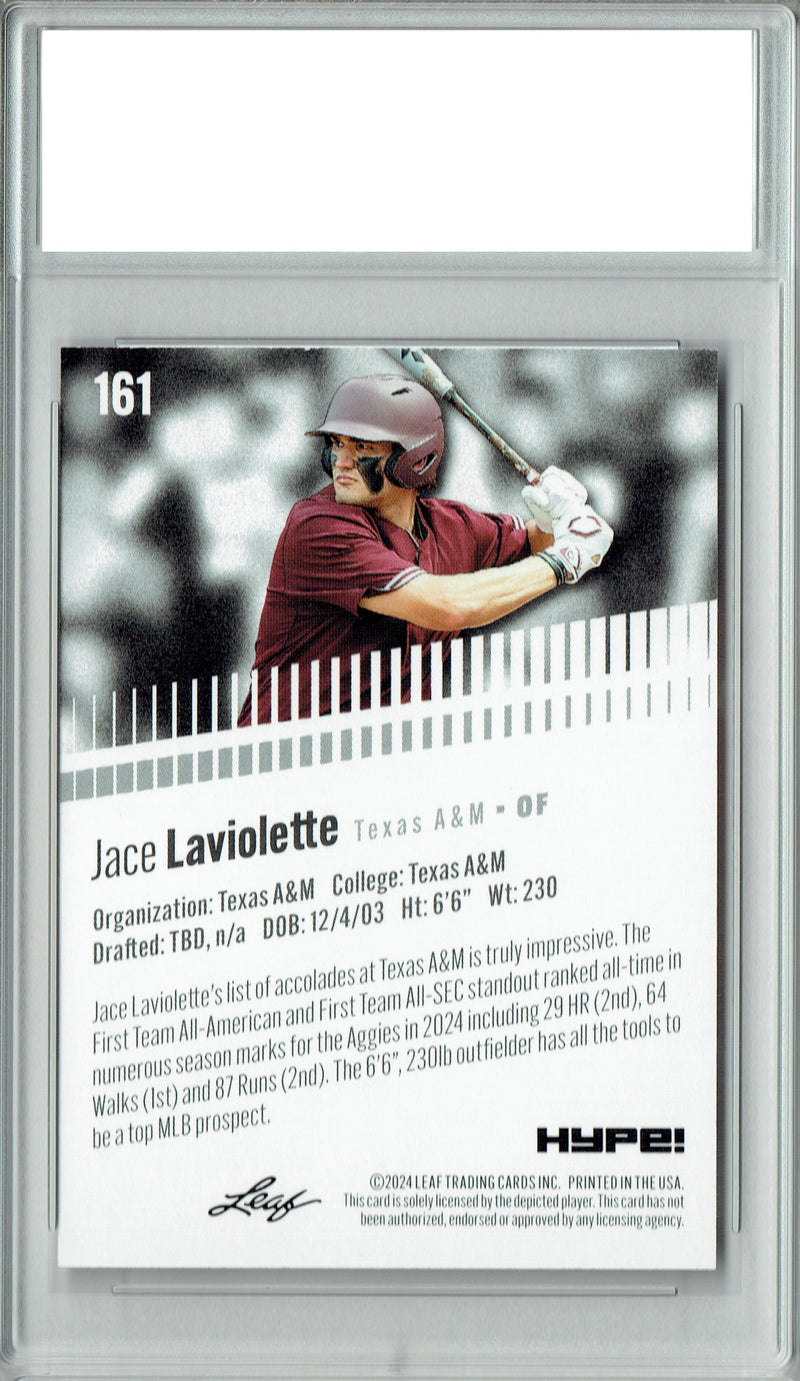 Certified Mint+ Jace LaViolette 2024 Leaf HYPE! #161 Only 5000 Made Rookie Card Texas A&M