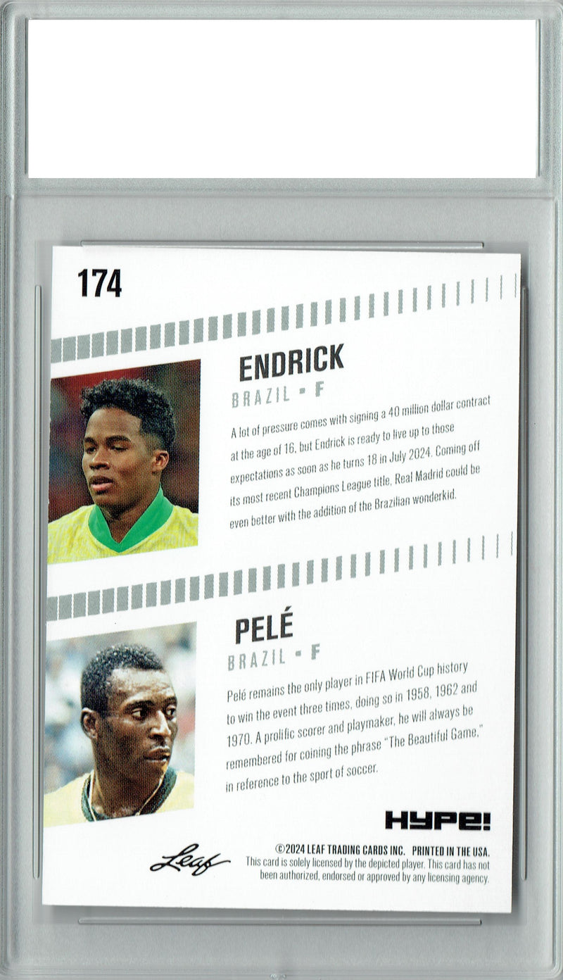 Certified Mint+ Pele/Endrick 2024 Leaf HYPE! #174 Brazil Generations Rookie Card Brazil