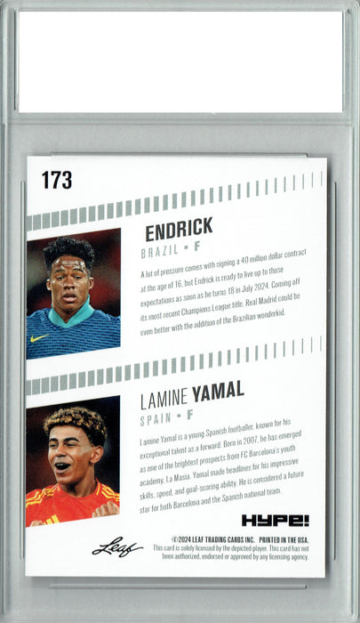 Lamine Yamal/Endrick 2024 Leaf HYPE! #173 The Prodigies Rookie Card PGI 10