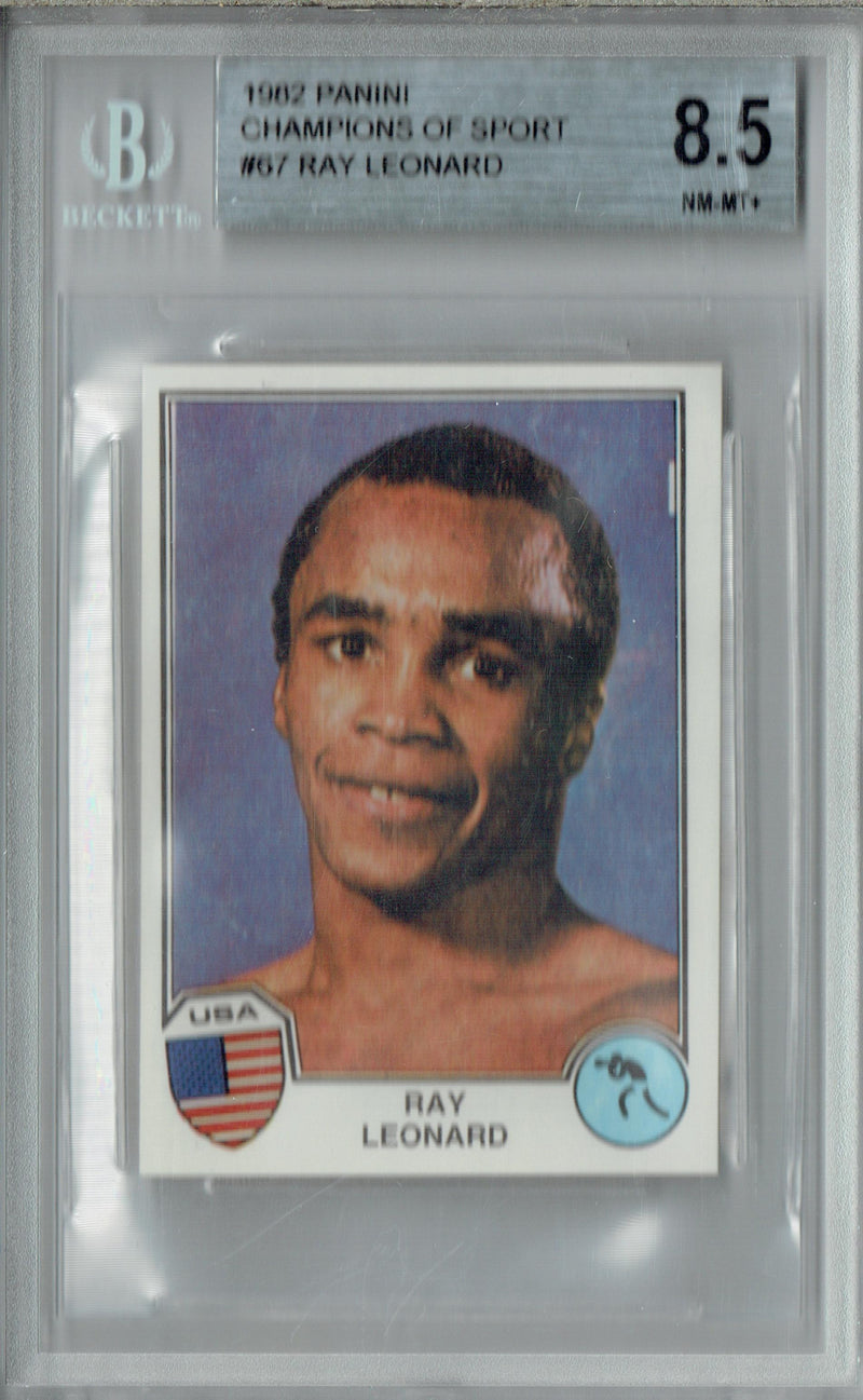 BGS 8.5 Sugar Ray Leonard 1982 Panini #67 Champions of Sport Rookie Card USA