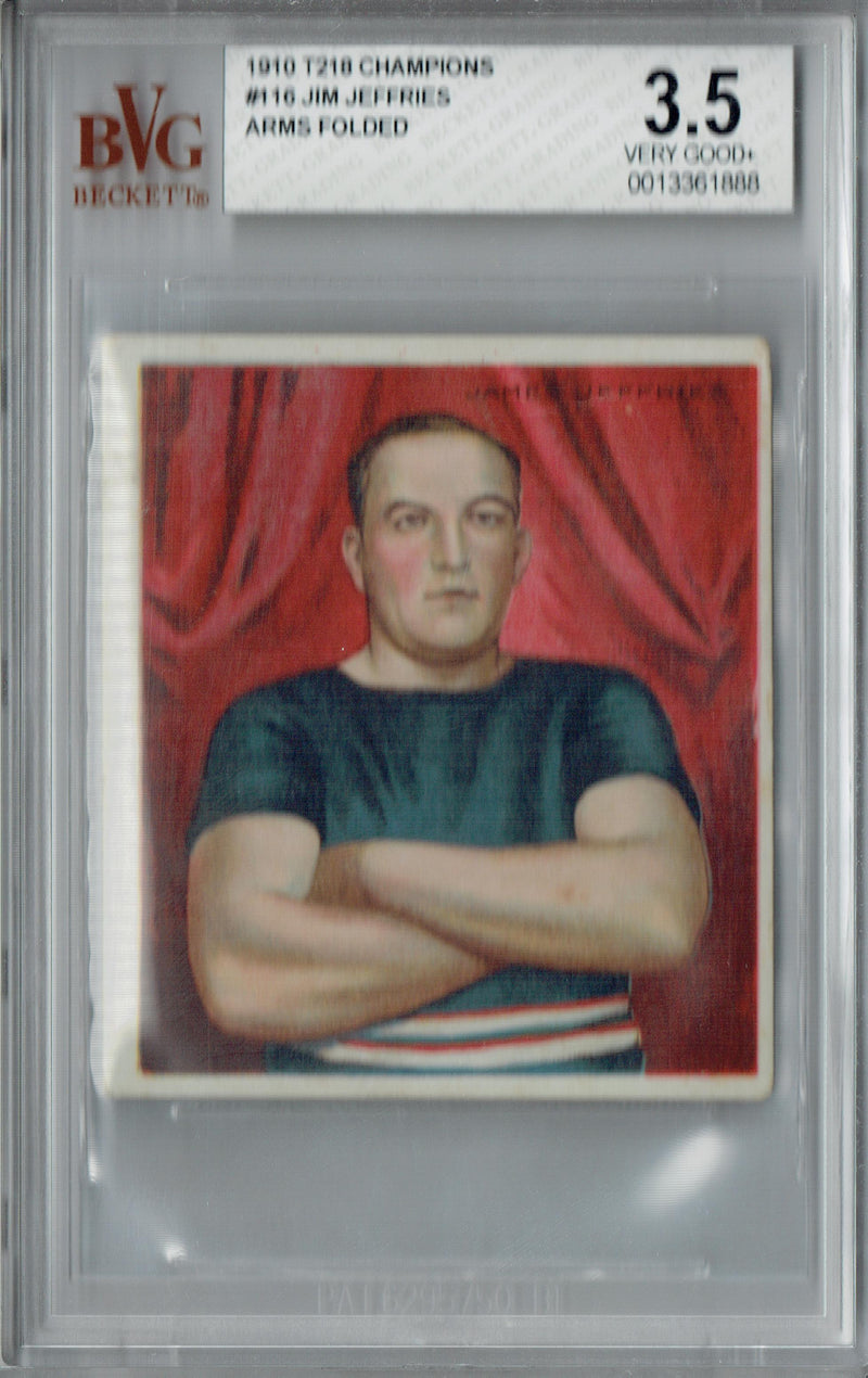BGS 3.5 Jim Jeffries 1910 T218 Champions #116 Arms Folded Rookie Card USA