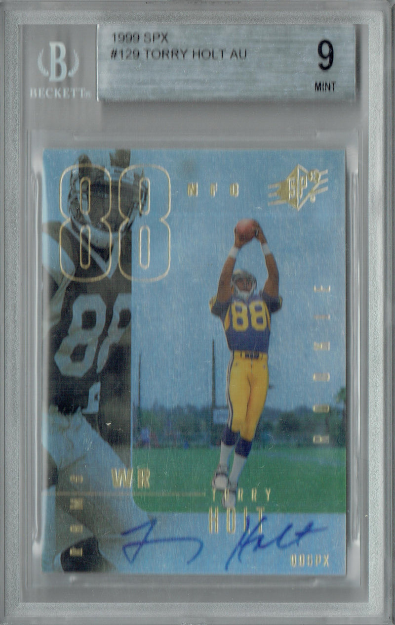 BGS 9 Torry Holt 1999 SPX #129 Auto 1816/1999 Rookie Card