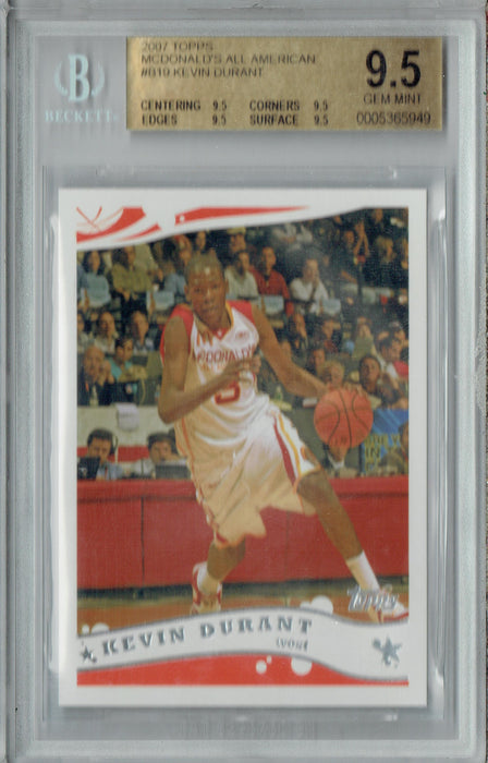 BGS 9.5 Kevin Durant 2007 Topps #B19 McDonald's All American Rookie Card