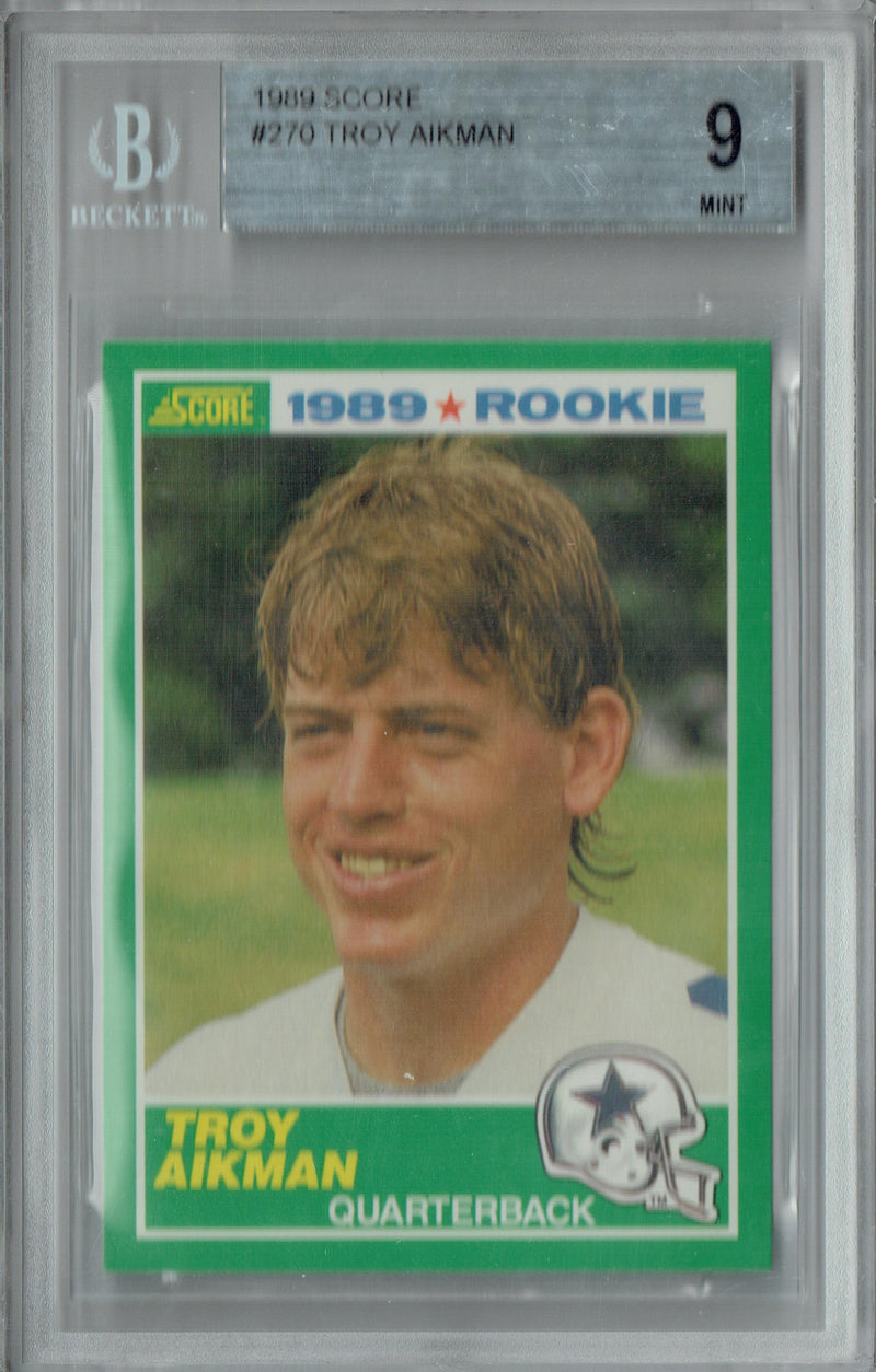 BGS 9 Troy Aikman 1989 Score #270 Rookie Card