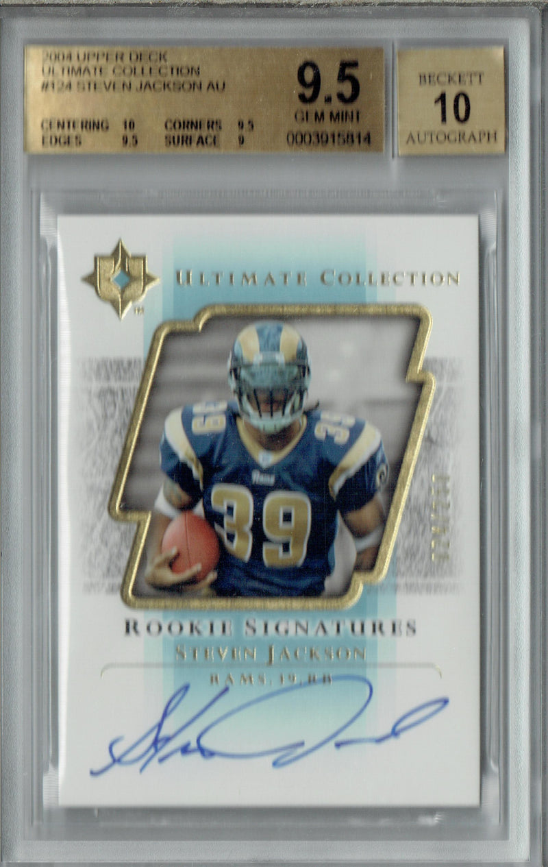 BGS 9.5 Steven Jackson 2004 Upper Deck #124 Ultimate Collection Auto 24/250 Rookie Card Los Angeles Rams