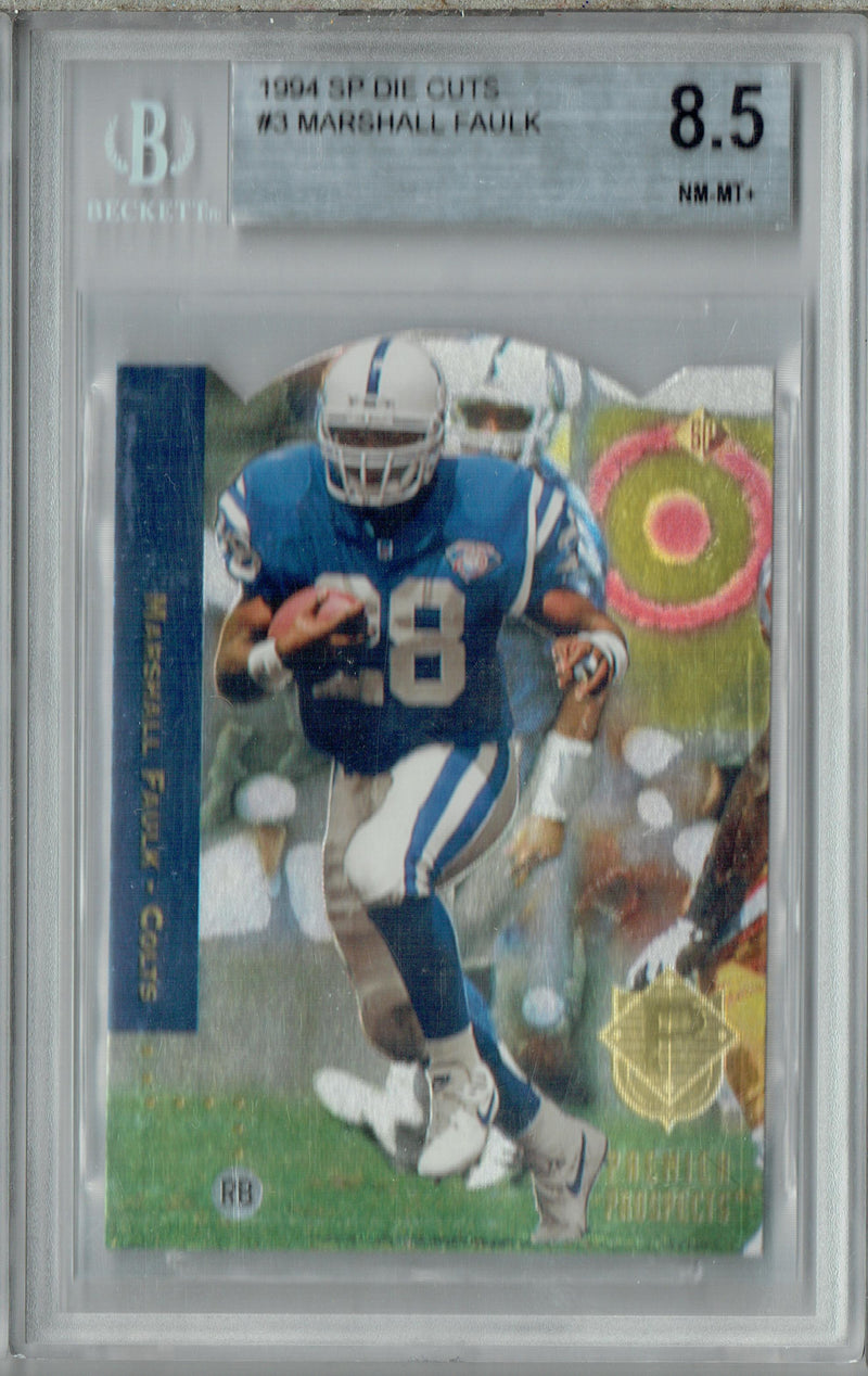 BGS 8.5 Marshall Faulk 1994 SP DIE CUT #3 Rookie Card Los Angeles Rams