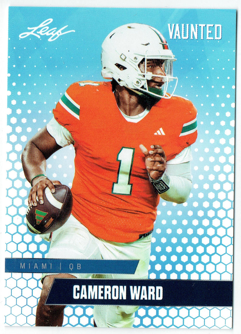 Mint Cameron Ward 2024 Leaf Vaunted #2V Debut Collection Rookie Card Miami Hurricanes