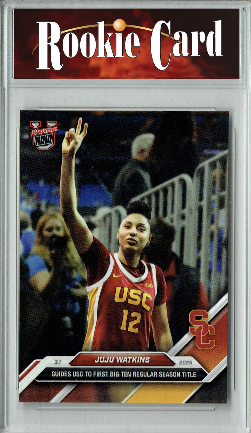 Certified Mint+ JuJu Watkins 2024 Bowman University Now #78 1st Big 10 Title Rookie Card USC