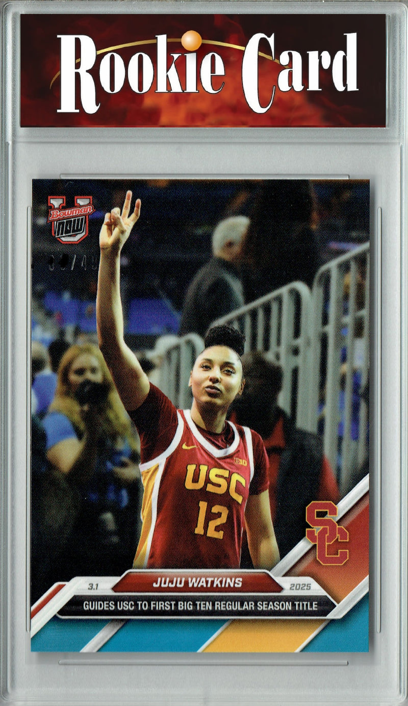 Certified Mint+ JuJu Watkins 2024 Bowman University Now #78B Blue SP 49 Made Rookie Card USC
