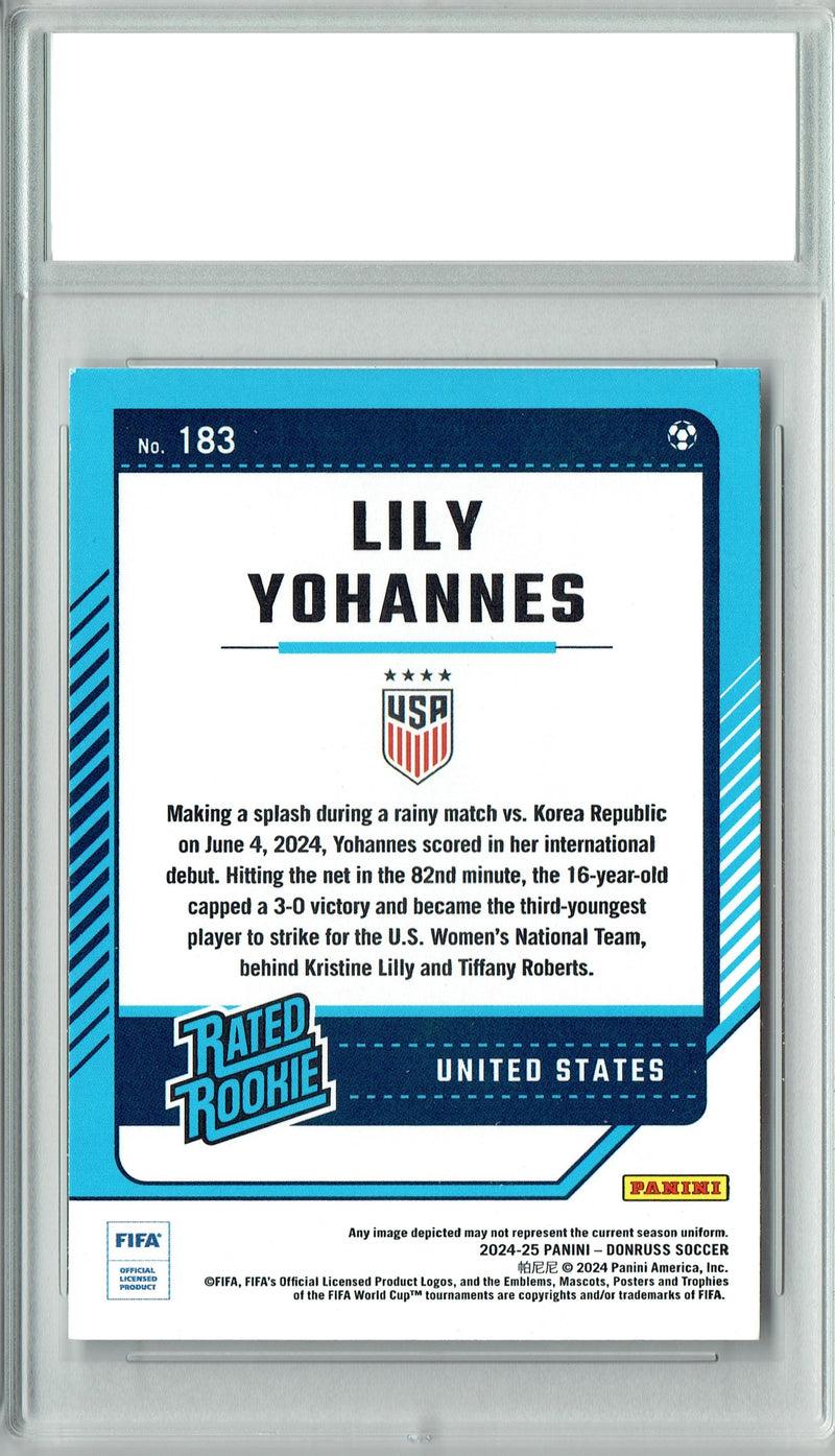 Lily Yohannes 2024 Donruss #183 Team USA Rookie Card PGI 10