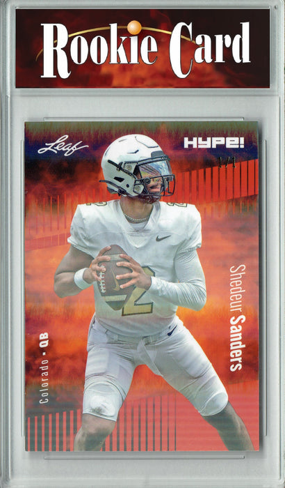 Certified Mint+ Shedeur Sanders 2024 Leaf HYPE! #155A Orange Shimmer 1/1 Rookie Card Colorado