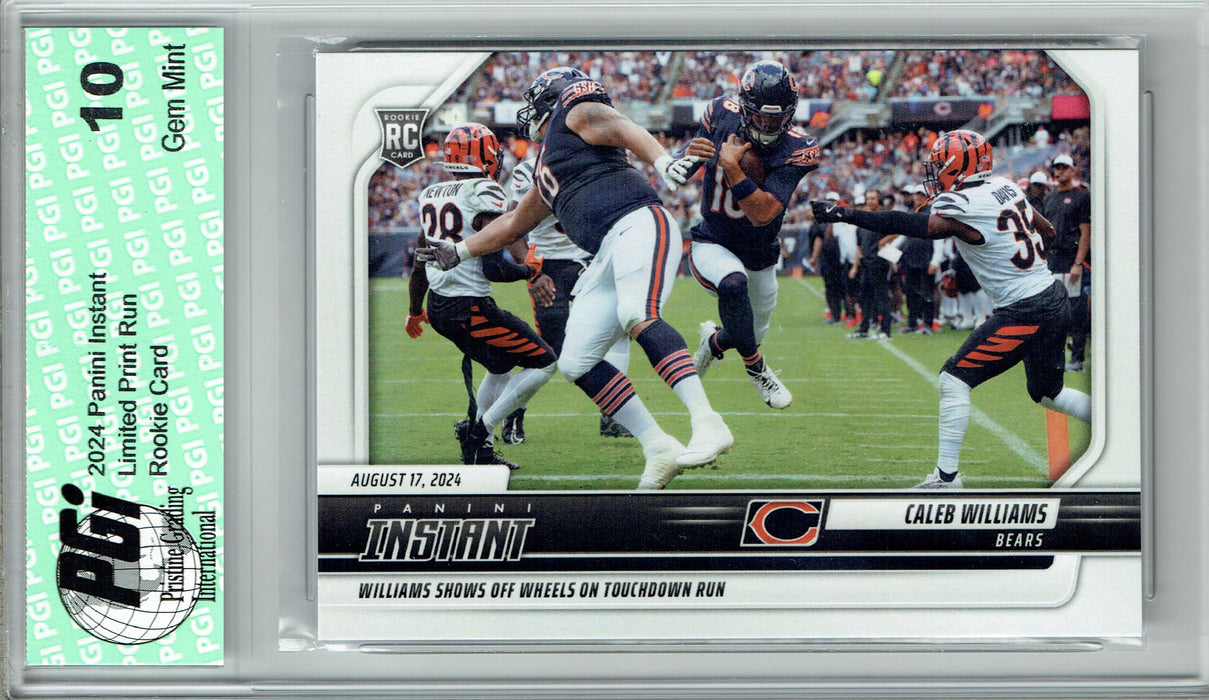 Caleb Williams 2024 Panini Instant #13 Touchdown Run Bears Rookie Card PGI 10