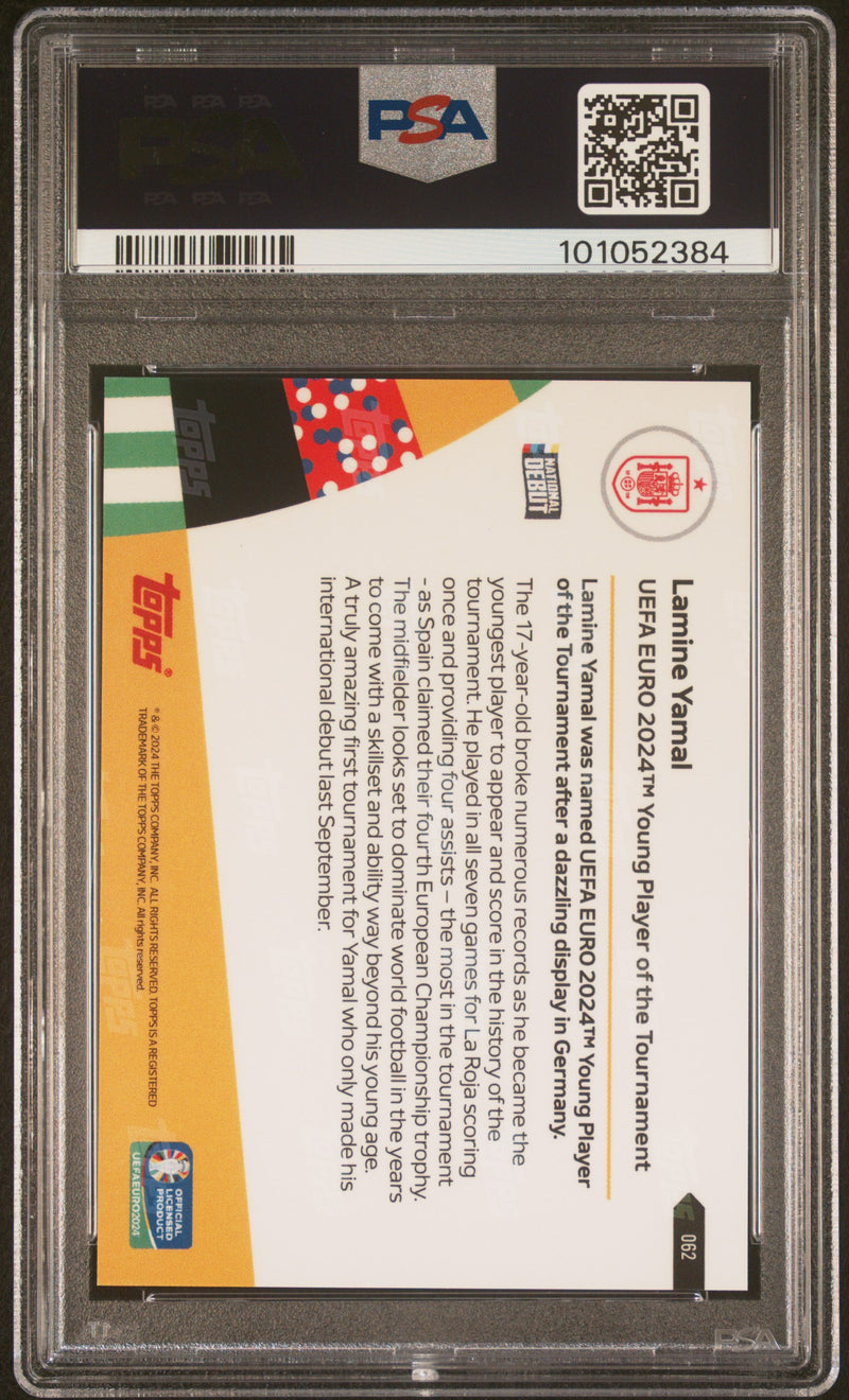 PSA 10 Lamine Yamal 2023 Topps Now #62 Young Player of the Tournament Rookie Card Spain