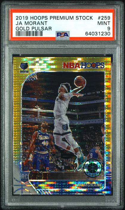 PSA 9 Ja Morant 2019 Hoops Premium #259 Gold Pulsar Rookie Card