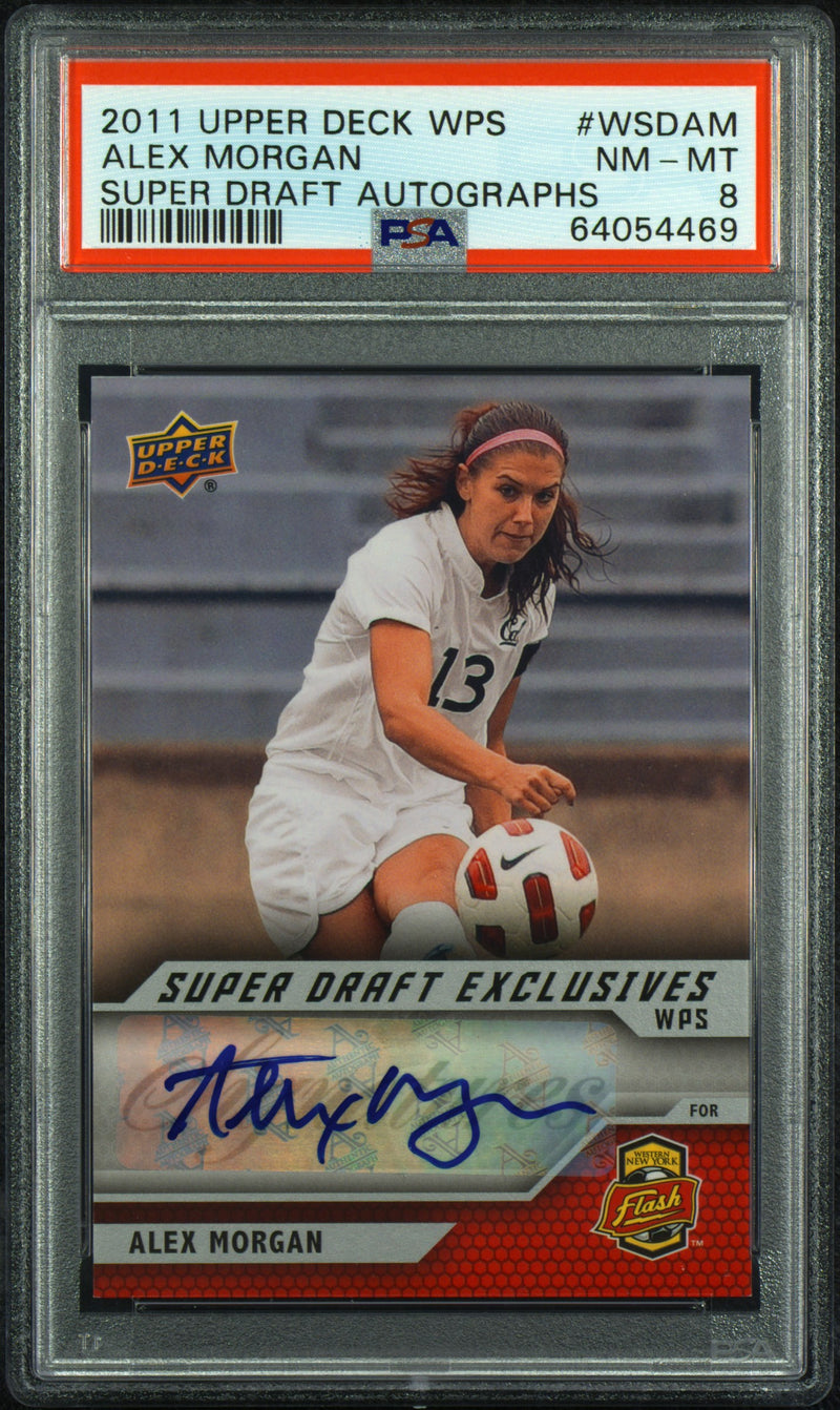 PSA 8 Alex Morgan 2011 Upper Deck #WSDAM Autograph Rookie Card San Diego Wave FC