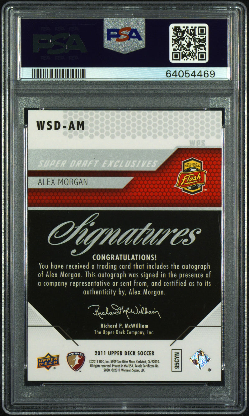 PSA 8 Alex Morgan 2011 Upper Deck #WSDAM Autograph Rookie Card San Diego Wave FC