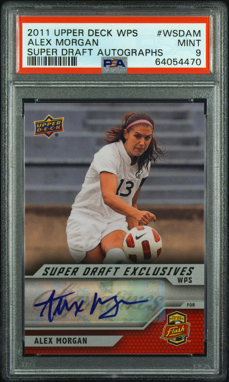 PSA 9 Alex Morgan 2011 Upper Deck #WSDAM Autograph Rookie Card San Diego Wave FC