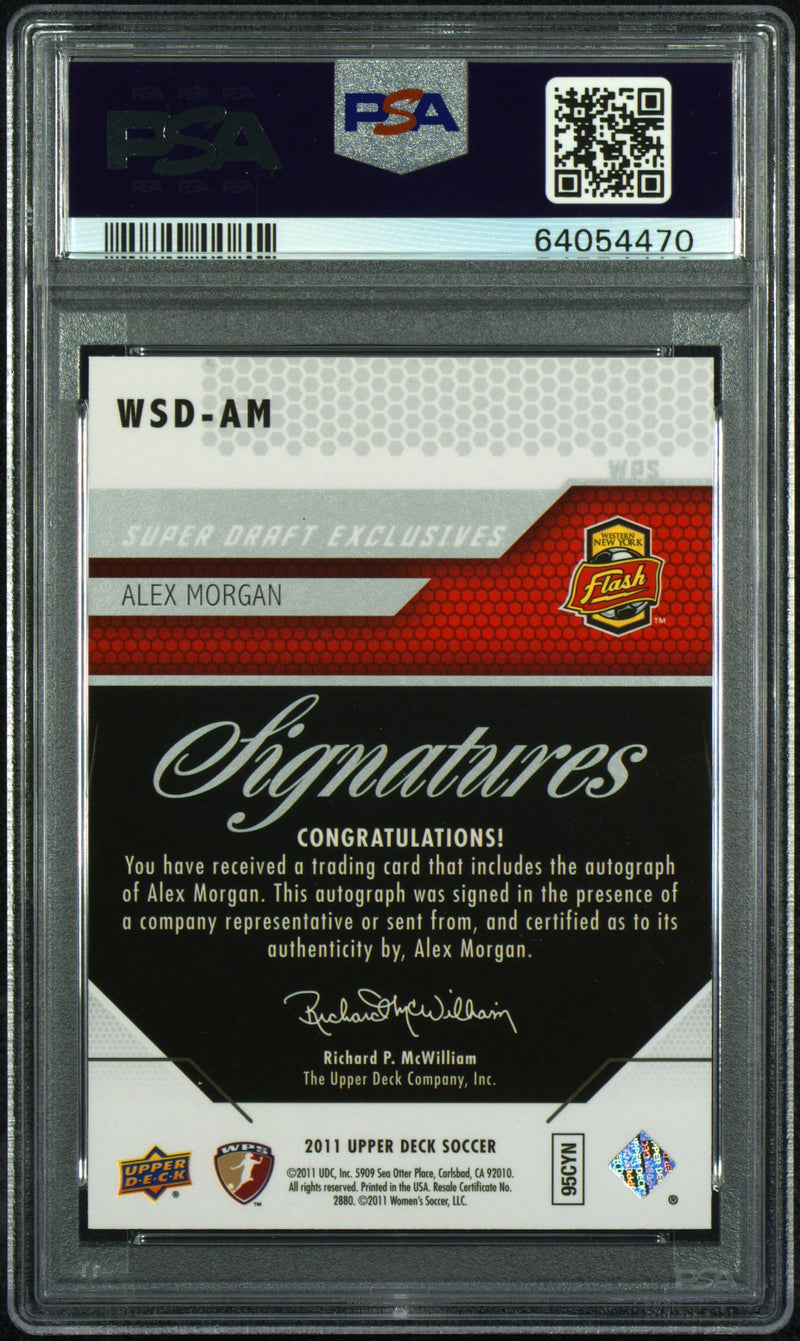 PSA 9 Alex Morgan 2011 Upper Deck #WSDAM Autograph Rookie Card San Diego Wave FC