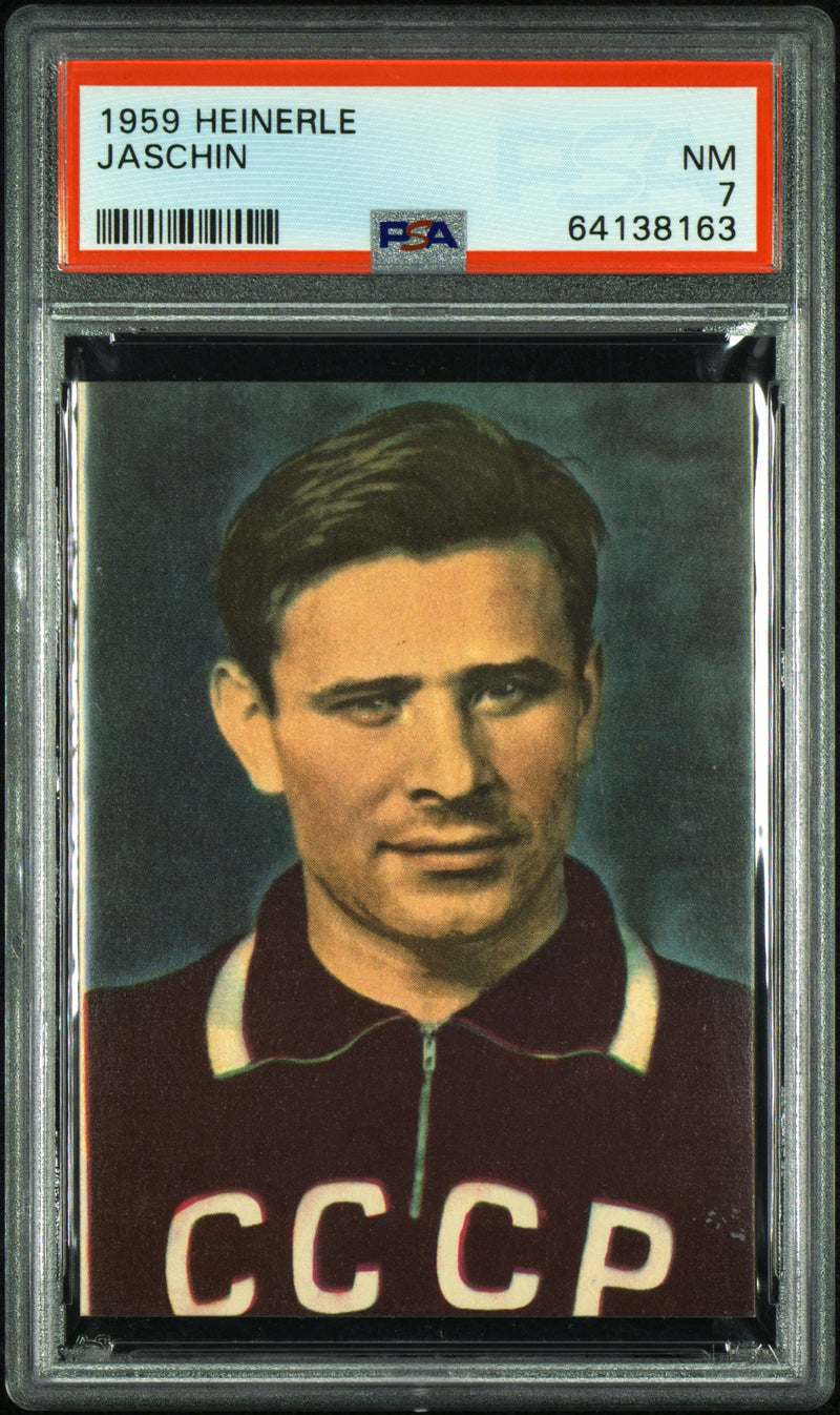 PSA 7 Lev Jaschin 1959 Heinerle GOAT Goalkeeper Rookie Card CCCP/Russia