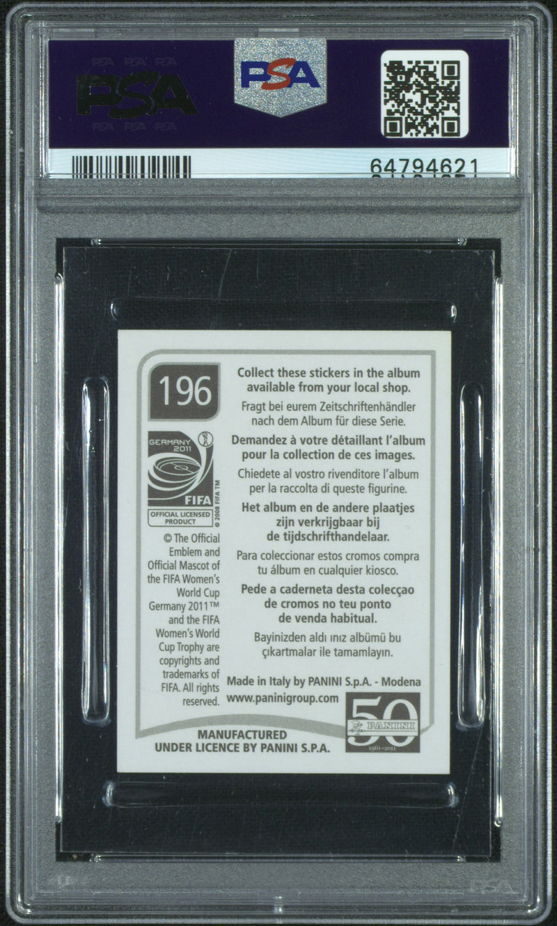 PSA 9 Alex Morgan 2011 Panini Women's World Cup #196 Germany Stickers Rookie Card San Diego Wave