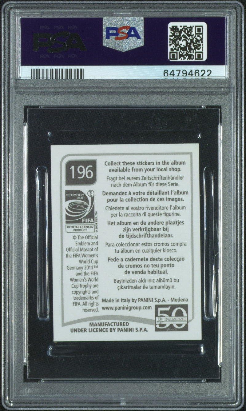 PSA 8 Alex Morgan 2011 Panini Women's World Cup #196 Germany Stickers Rookie Card San Diego Wave