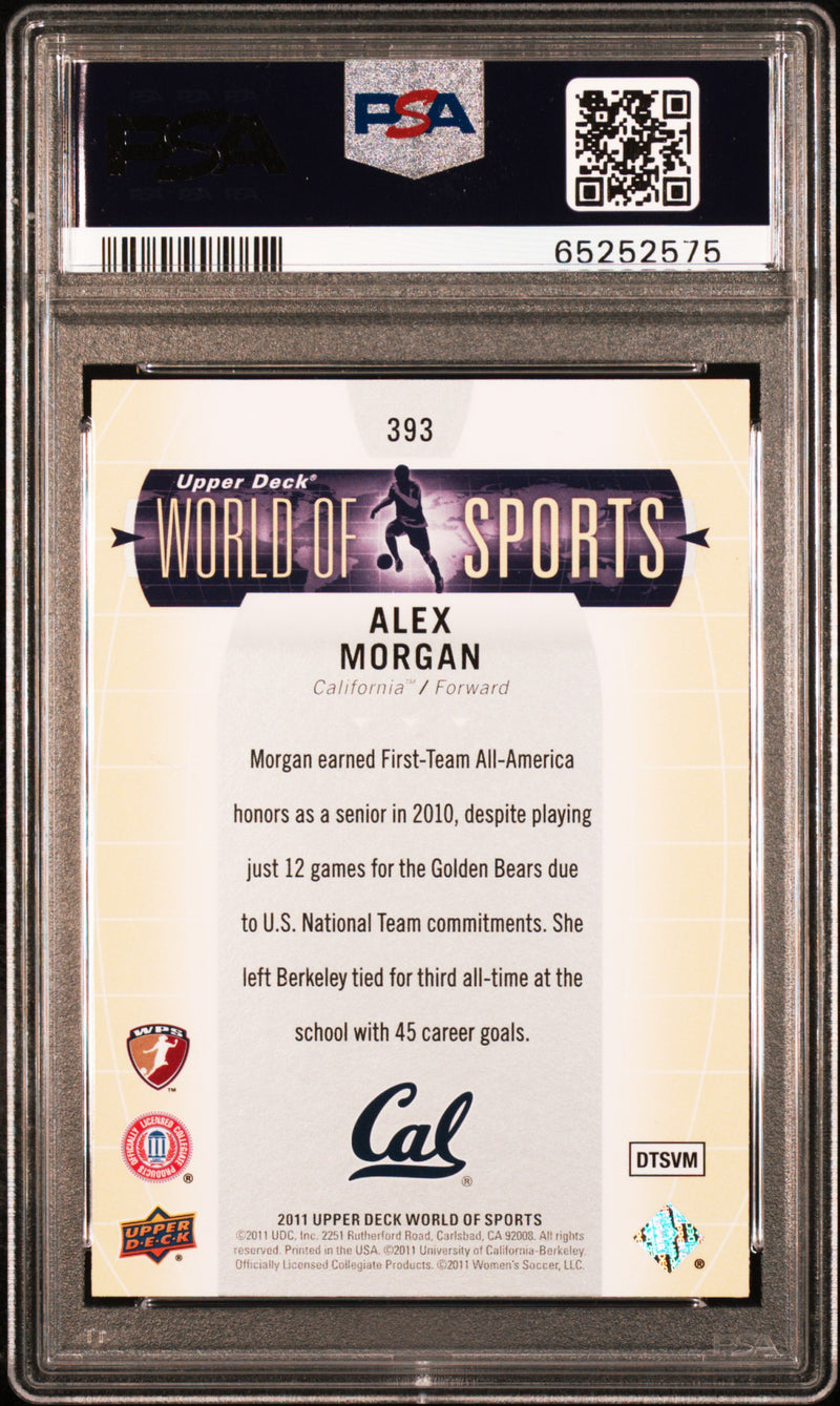 PSA 10 Alex Morgan 2011 Upper Deck #393 World of Sports Rookie Card San Diego Wave