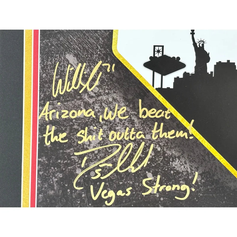 Marc-Andre Fleury Neal Karlsson Engelland Signed 1st Poster 2017 Vegas Golden Knights Framed Strong