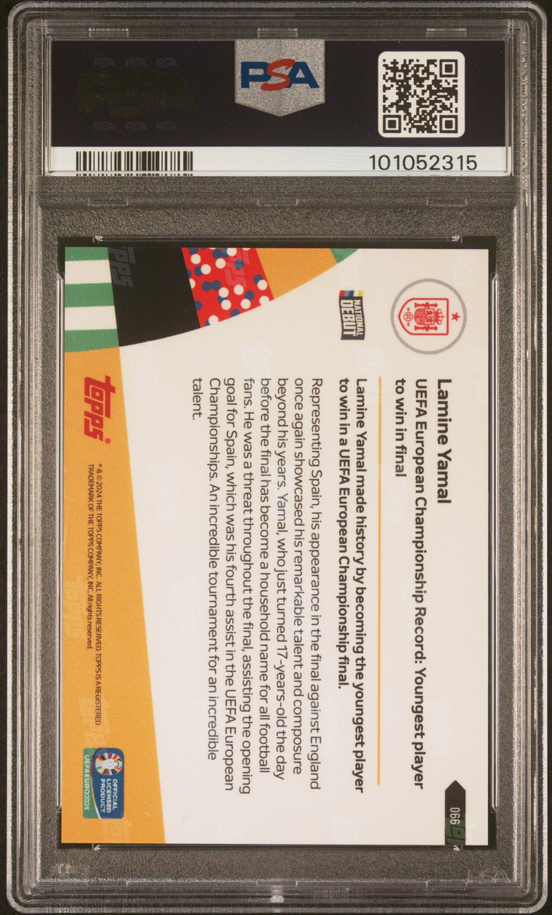 PSA 10 Lamine Yamal 2023 Topps Now #66 Youngest to win the Final Rookie Card Spain