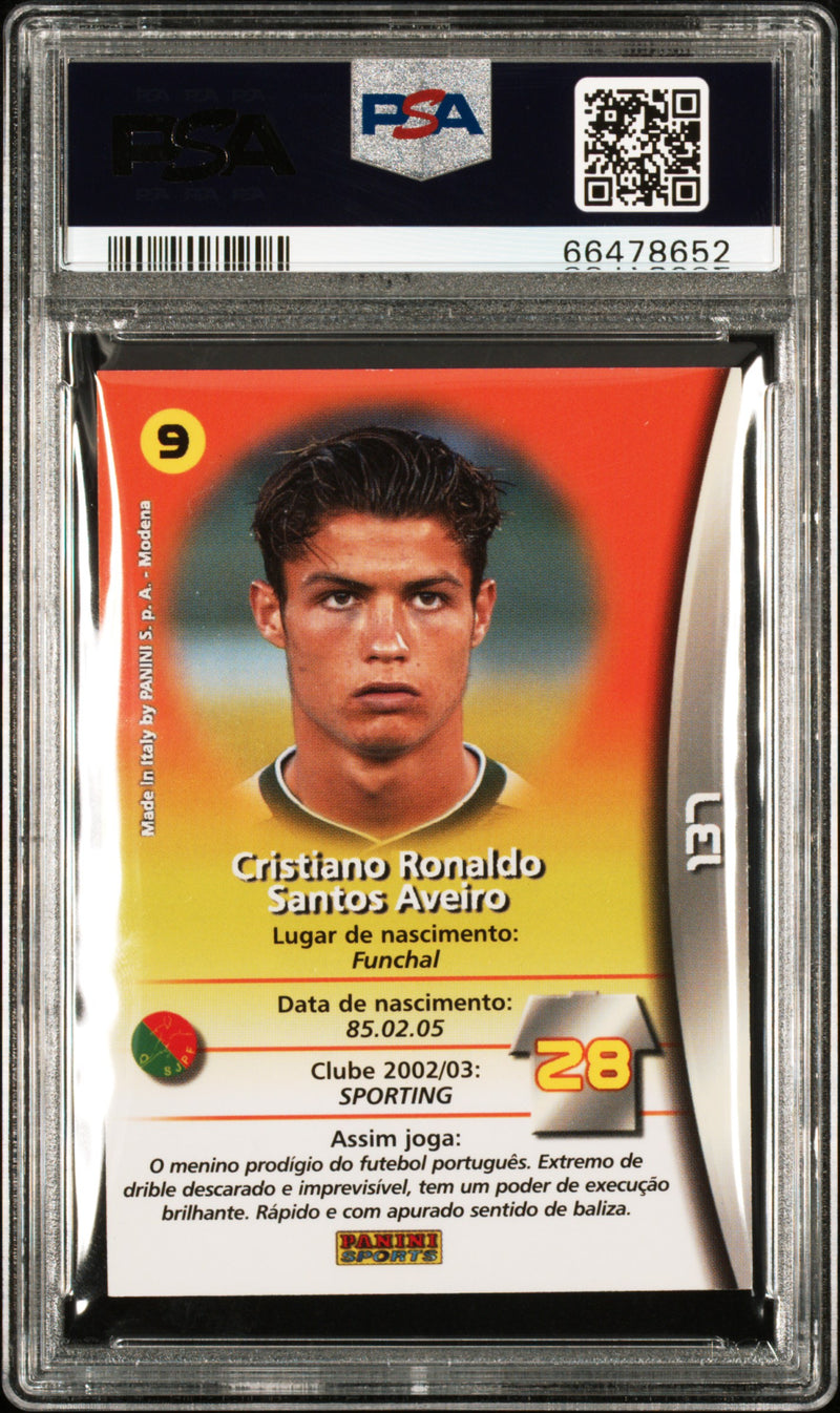 PSA 6 Cristiano Ronaldo 2002 Panini Sports #137 Mega Craques Rookie Card