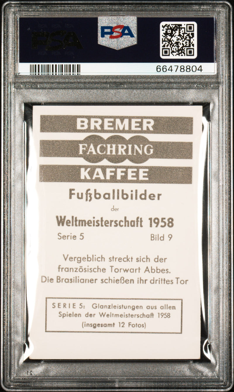 PSA 7 Pele 1958 Bremer Fachring Kaffee #9 Weltmeistershaft Rookie Card Brazil