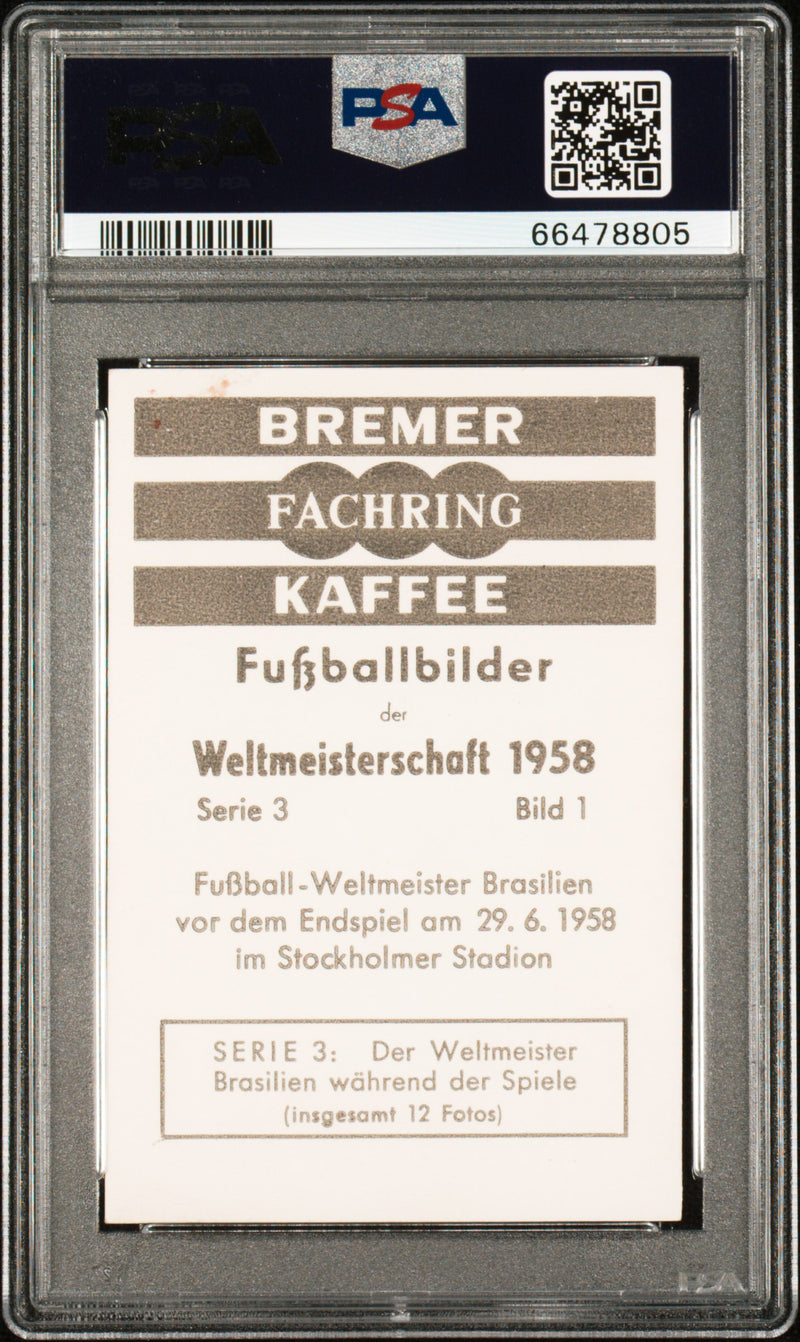 PSA 6 Pele/Brazil 1958 Bremer Fachring Kaffee #1 Weltmeistershaft Rookie Card