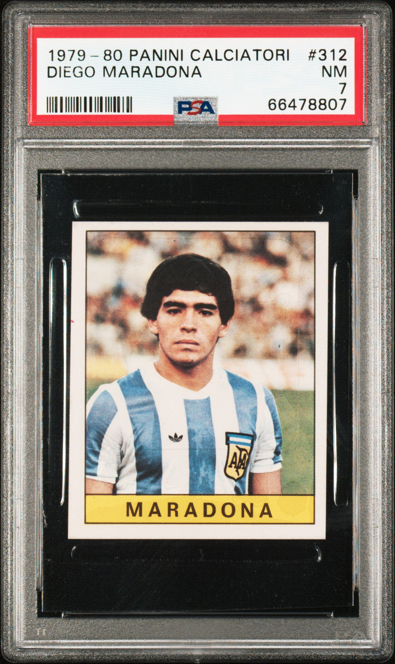 PSA 7 Diego Maradona 1979 Panini Calciatori #312 Rookie Card Argentina