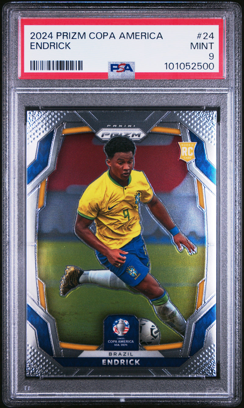 PSA 9 Endrick 2024 Panini #24 Prizm Rookie Card Brazil/Real Madrid