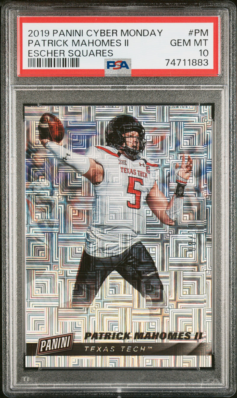 PSA 10 Patrick Mahomes II 2019 Panini #PM Cyber Monday Escher Squares #8/10 Card